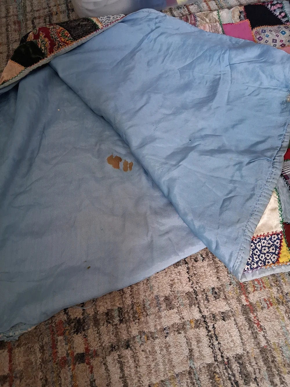 2 Vintage Lap Quilts/ Throws Crazy Quilt + Hand Stitched Piece
